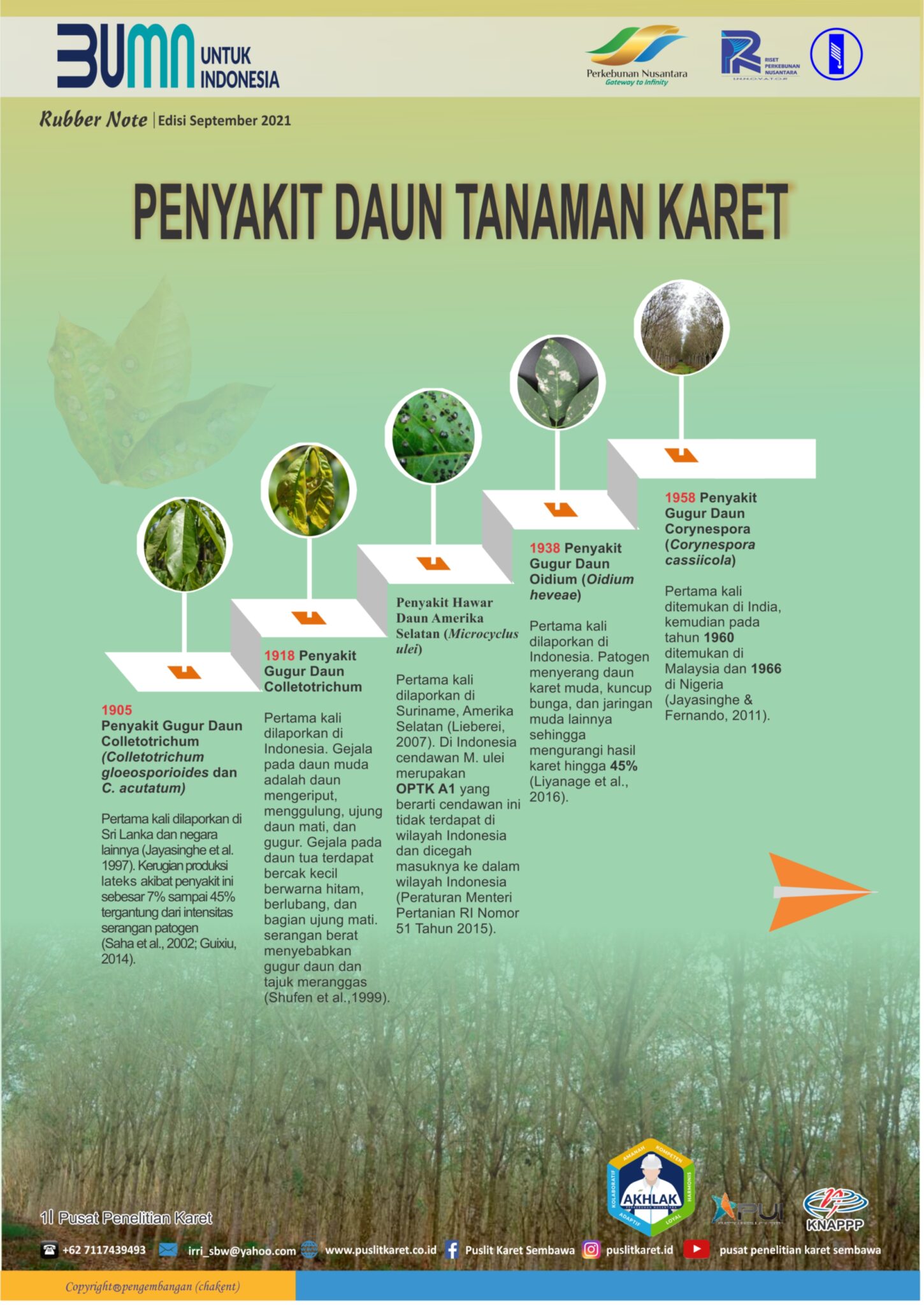 Penyakit Daun Tanaman Karet Puslit Karet